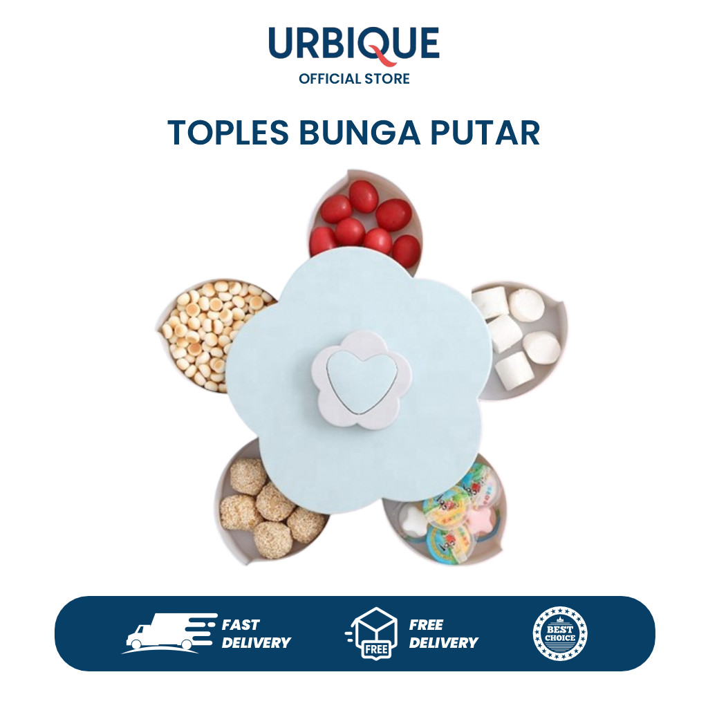 Toples Putar Bunga - Toples Kue Lebaran - Candy Box Putar Toples Bunga Mekar Kue Lebaran
