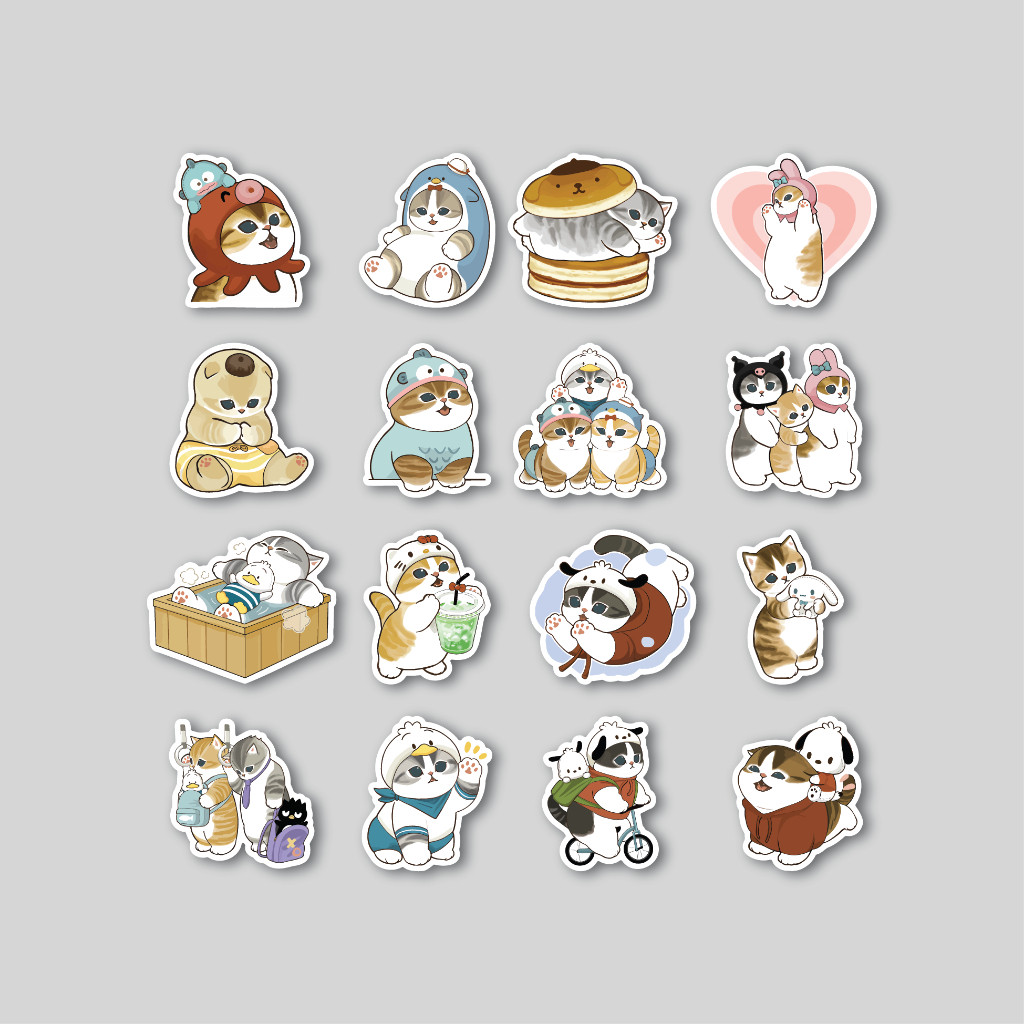 

Sticker Pack Mofusand X Sanrio | Stiker Tumbler Laptop | Stiker Koper Helm