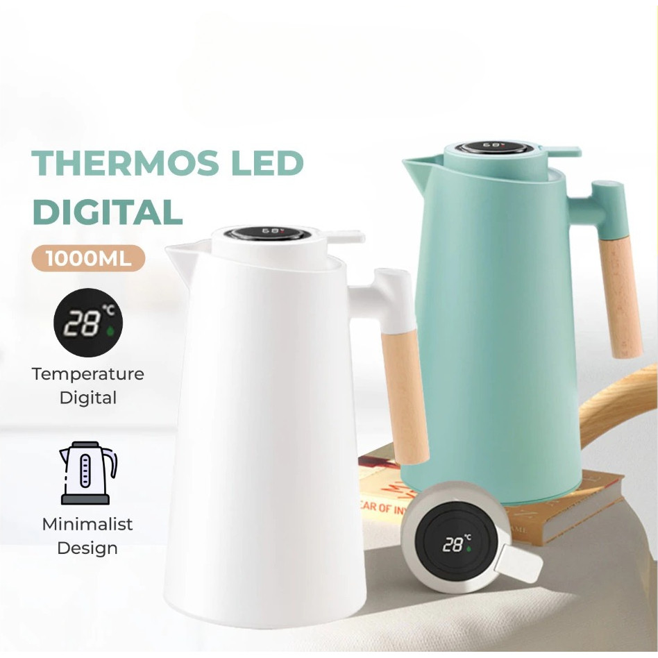Termos Teko Air 1L TAHAN PANAS DINGIN Dengan Temperatur Suhu Digital Thermos Vacuum Flask LED Digita