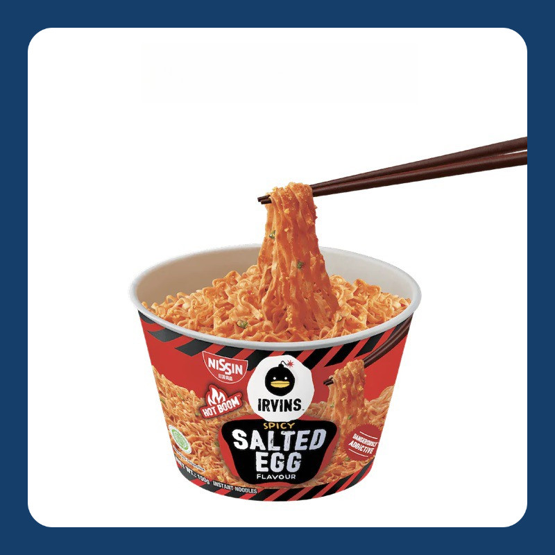 

NISSIN X IRVINS HOTBOOM SPICY SALTED EGG INSTANT NOODLE BOWL
