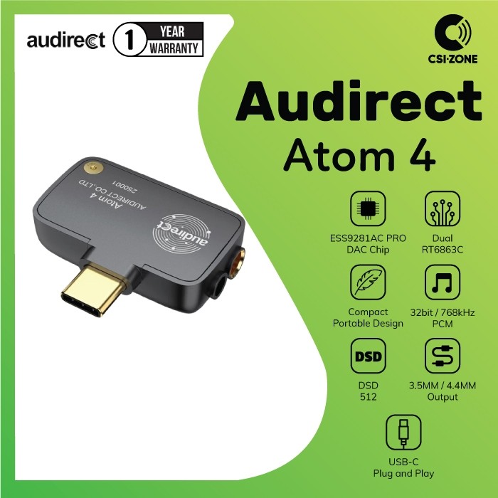 Audirect Atom4 / Atom 4 ESS9281AC Pro Portable Dongle USB DAC / AMP