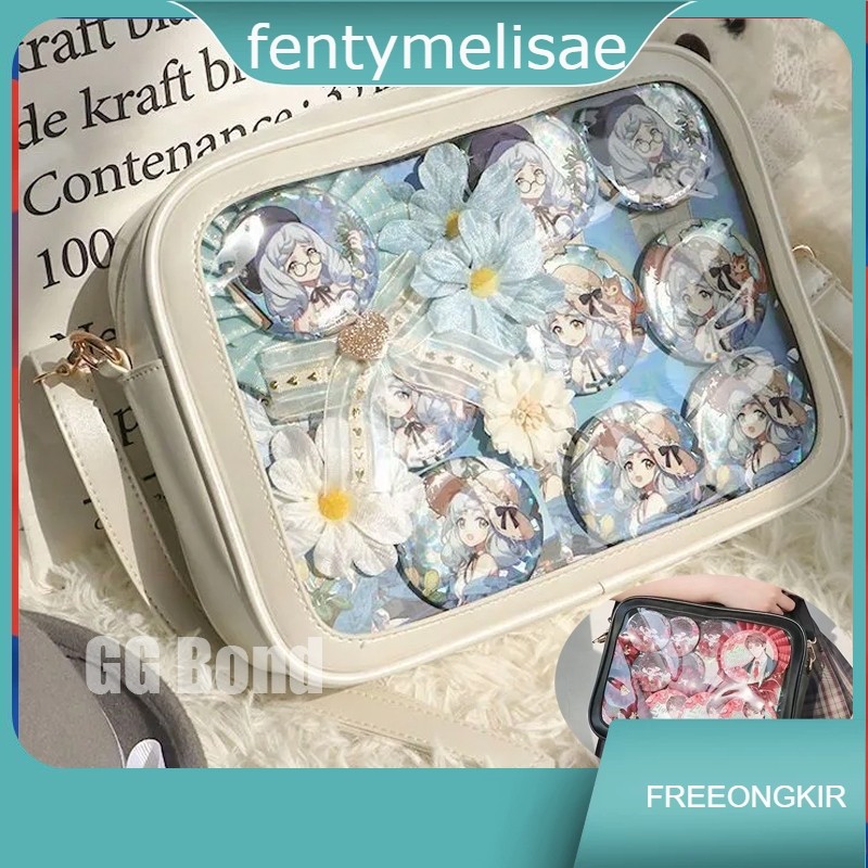 fentymelisae Itabag Tas Kuliah Tas Anime Transparan Tas Selempang Bahu PU Jepang Tas Slempang Untuk 