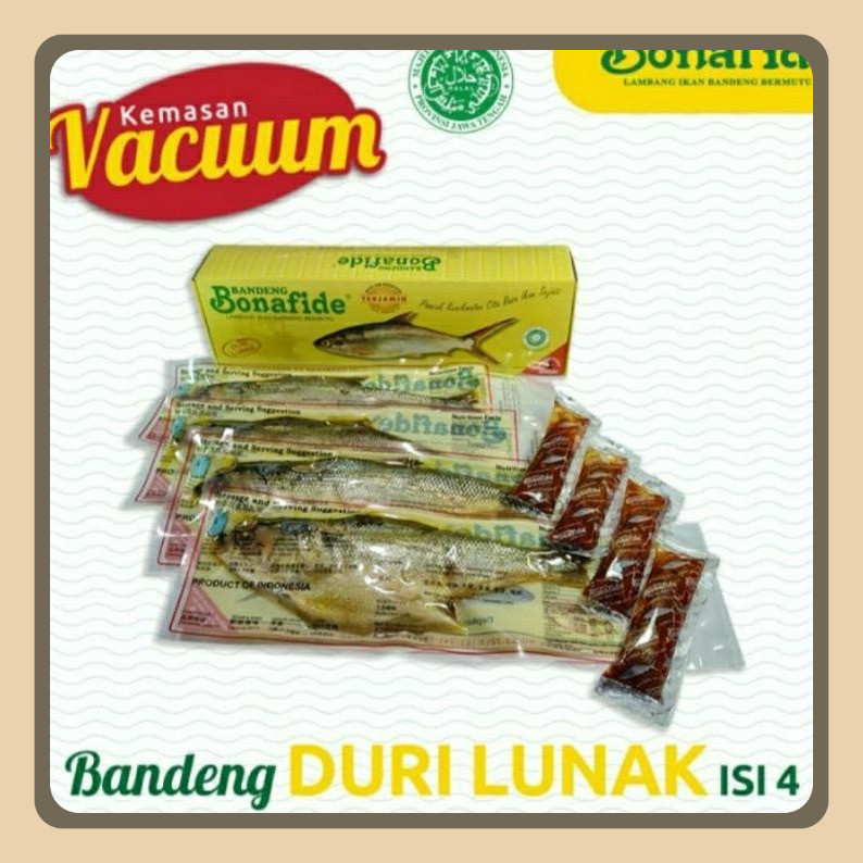 

Bandeng Duri Lunak Bandeng Bonafide Vaccum (Isi 4 ekor)