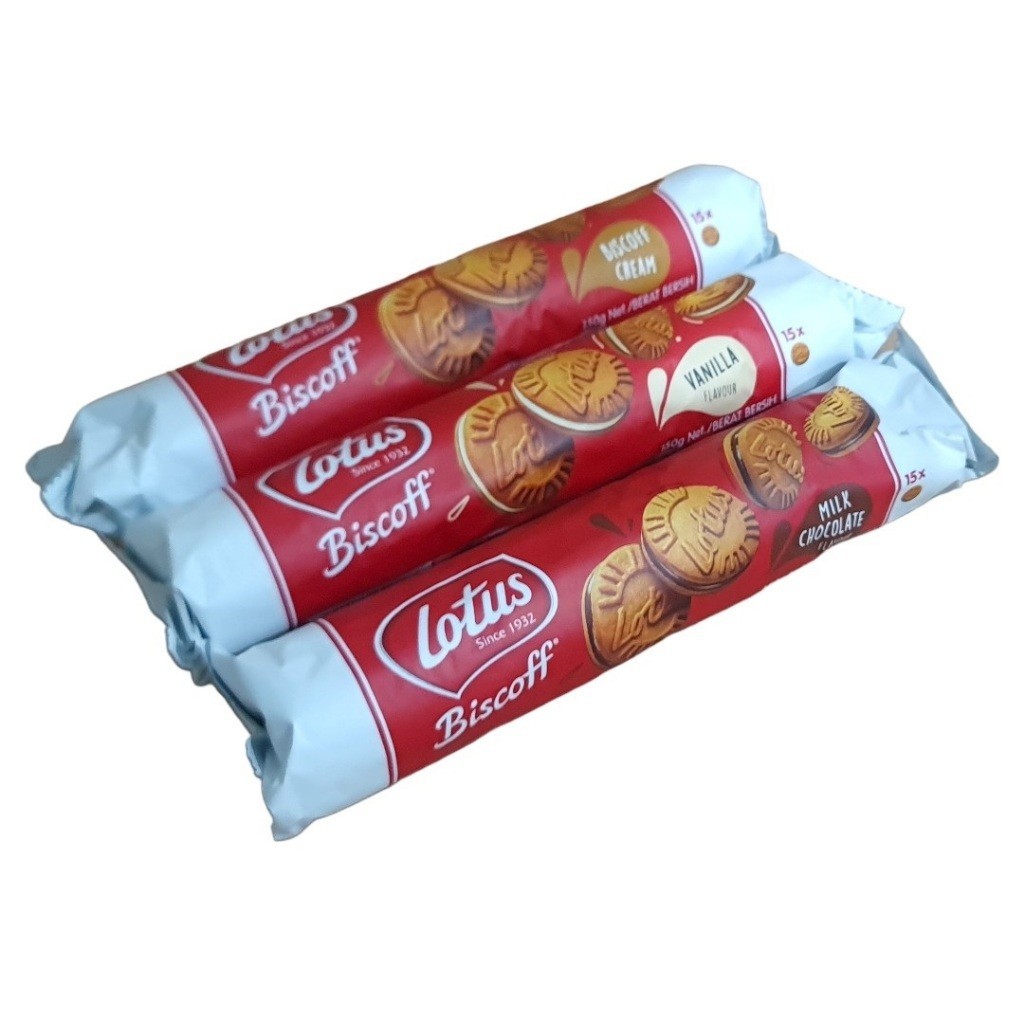 

Biskuit Cookies coklat cokelat Sandwich Caramelized Milk Chocolate Lotus Biscoff Biscuit 150 Gram