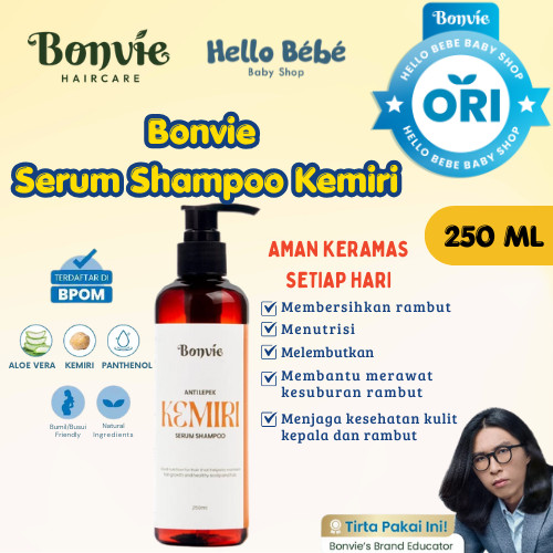 Bonvie Serum Shampoo Kemiri Anti Lepek 250ml - BONVIE SERUM SHAMPOO
