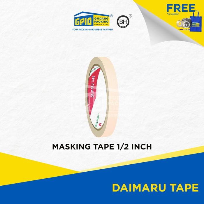 

Hu h DAIMARU - Masking Tape / Lakban Kertas 1 inch x 21 meter - Rol - Mask Tape, 1 inch