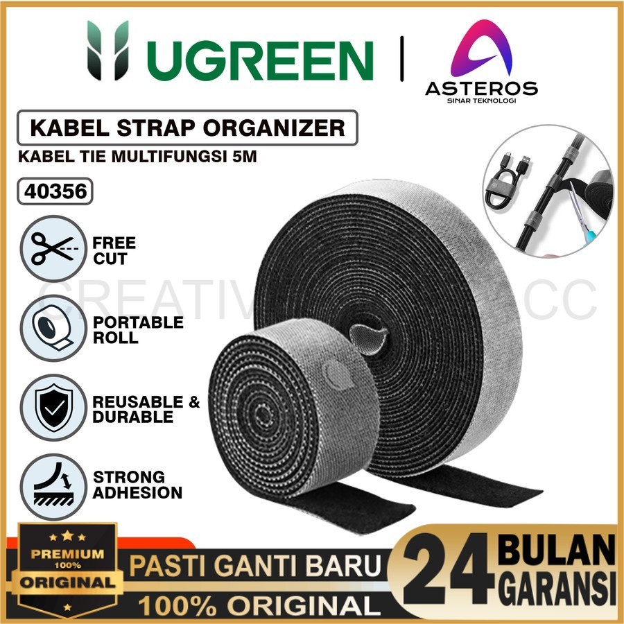 Ugreen 40354 40356 Velkro Strap Cord Holder Perekat Pengikat Kabel - Velkro Ugreen Holder Management