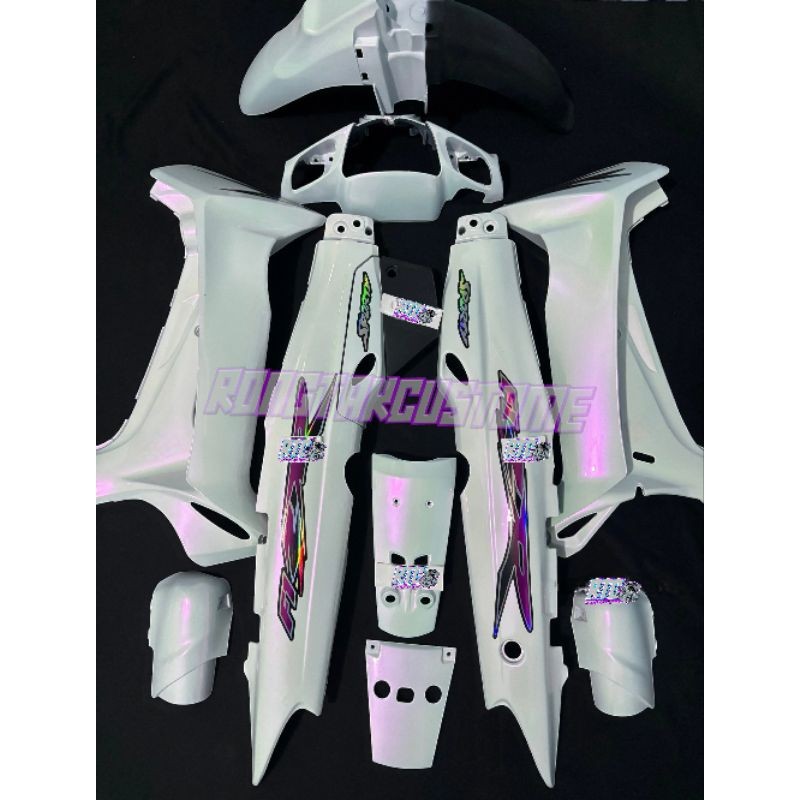 Full Set Bodi Halus Fiz r F1zr Fizr Custom Putih Lembayung Ungu Cover Body Yamaha Fiz r Putih Lembay