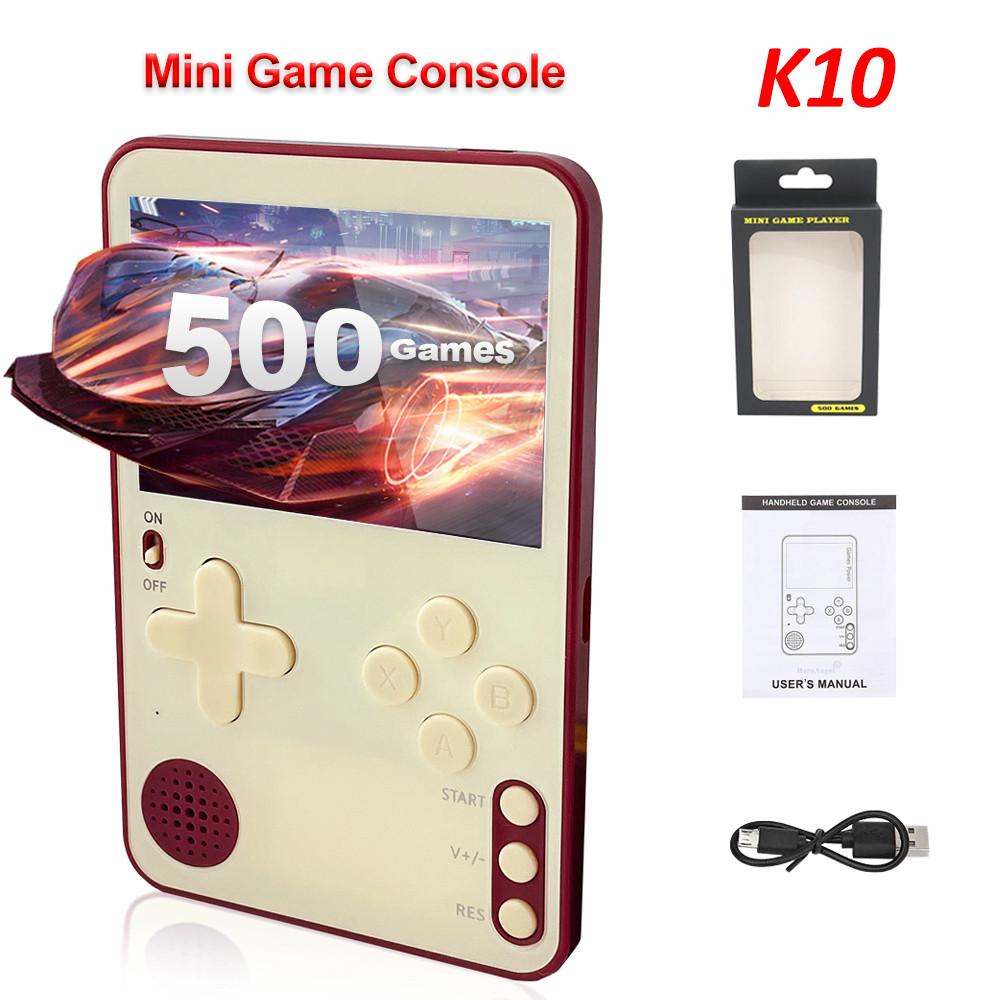 Mini Handheld Game Console Built-in 500 Retro Games 2.4inch LCD Screen Console for Kids Toy Game Por