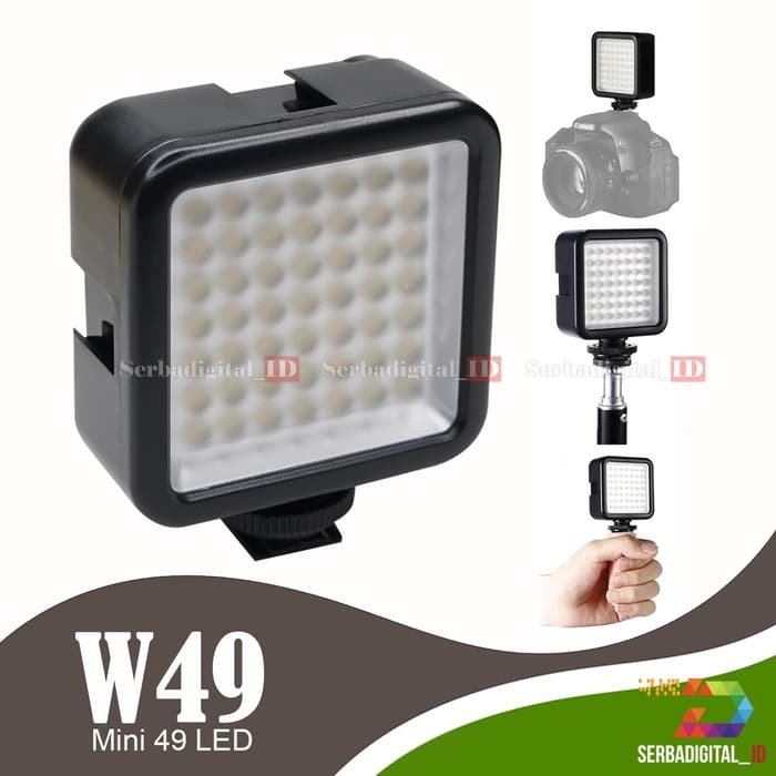 Video Lighting LED Mini 49 LED Fotografi Camera Smartphone Vloging