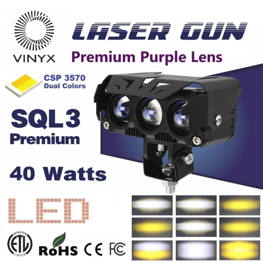 LAMPU LED TEMBAK SOROT LASER GUN VINYX SQL3 PREMIUM