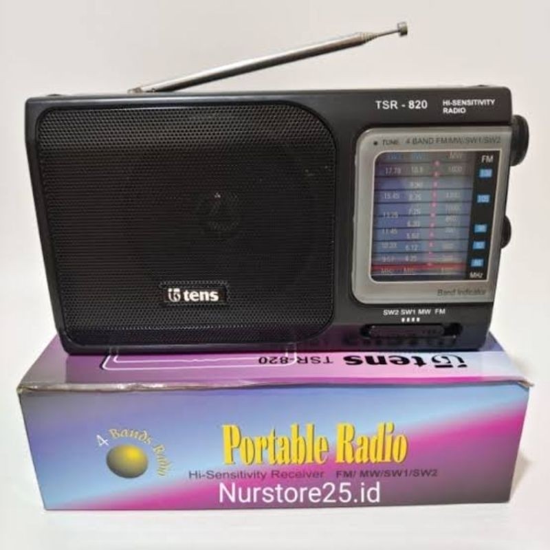 RADIO TENS FM MW SW1 SW2 4 BANDS PORTABLE JADUL RINGAN PLASTIK LOW WATT AWET RINGAN BAGUS TSR 810 82