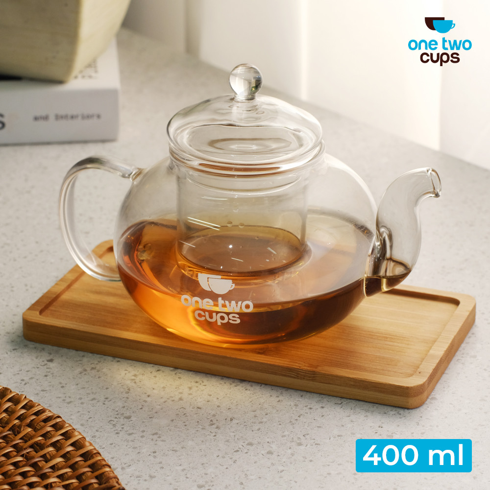 

ORIGINAL One Two Cups Teko Teh Kaca Saringan Tahan Panas Japanese Style Teapot 400ml - 8CV101