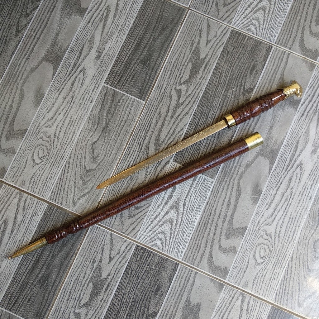 (markas) TONGKAT KOMANDO kuningan berlafad dari kayu aren super mantap khusus tni/polri/kopassus (kn