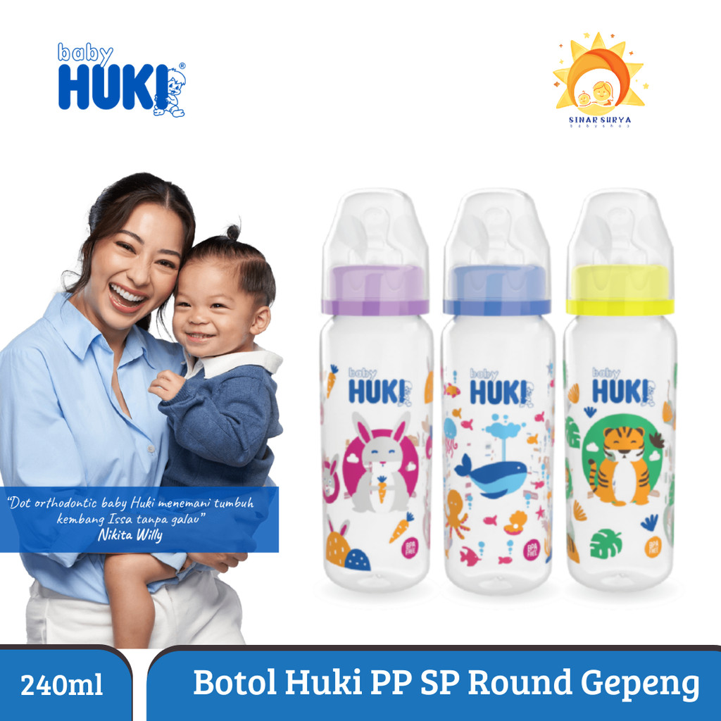 Botol susu huki 240ml/ Dot Huki gepeng