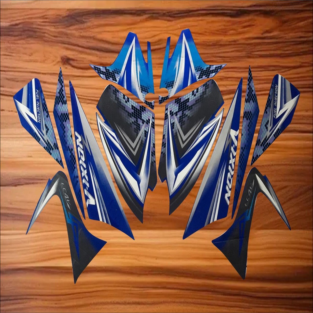 STIKER STRIPING LIS LES BODY VIXION OLD 2008 2009 FULL BIRU