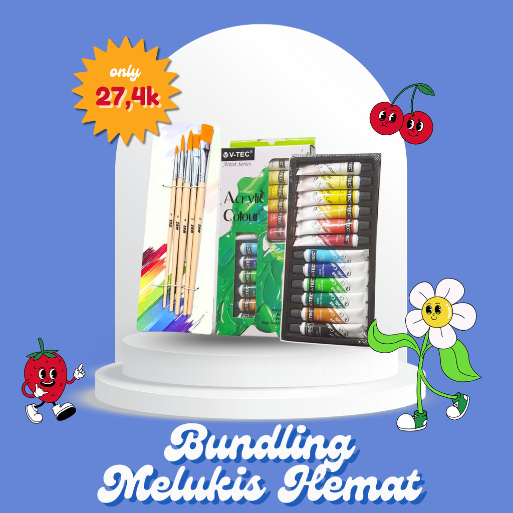

Bundling Hemat Melukis Kuas Set 5 Pcs dan Cat Acrylic 12 Warna