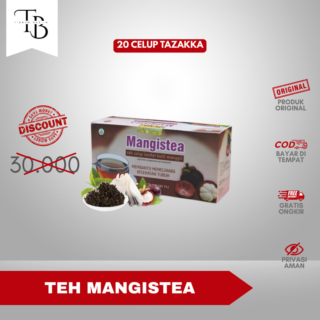 

TEH MANGISTEA - isi 20 kantong celup | untuk menangkal radikal bebas dan meningkatkan imunitas original Tazakka 100%