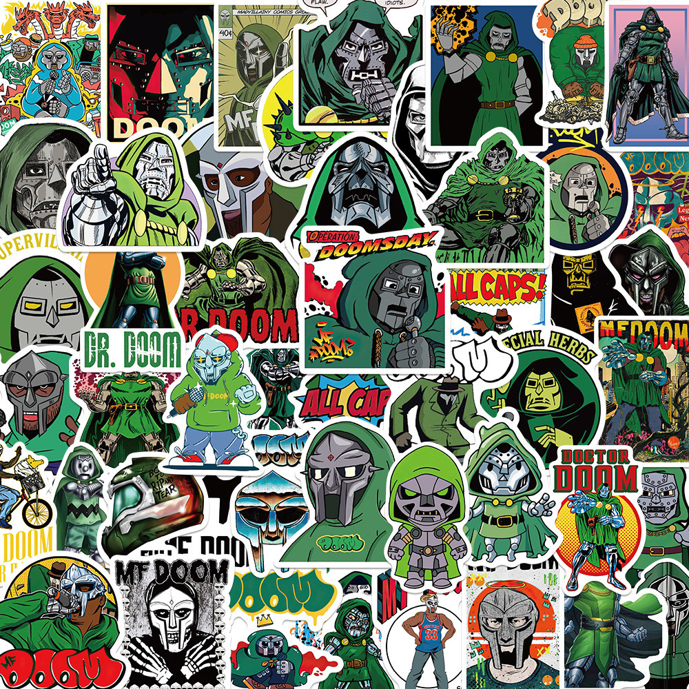 

10/50Pcs Hip Hop Rapper Mf Doom Stickers Singer Graffiti DIY Skateboard Phone Luggage Laptop Guitar s Decals For Fan Kids