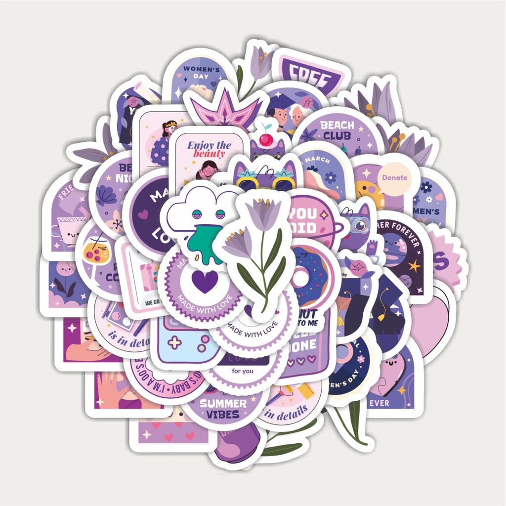 

Sticker Pack Sticker Kartun Ungu Sticker | Sticker TUMBLR | Stiker LAPTOP KOPER HELM