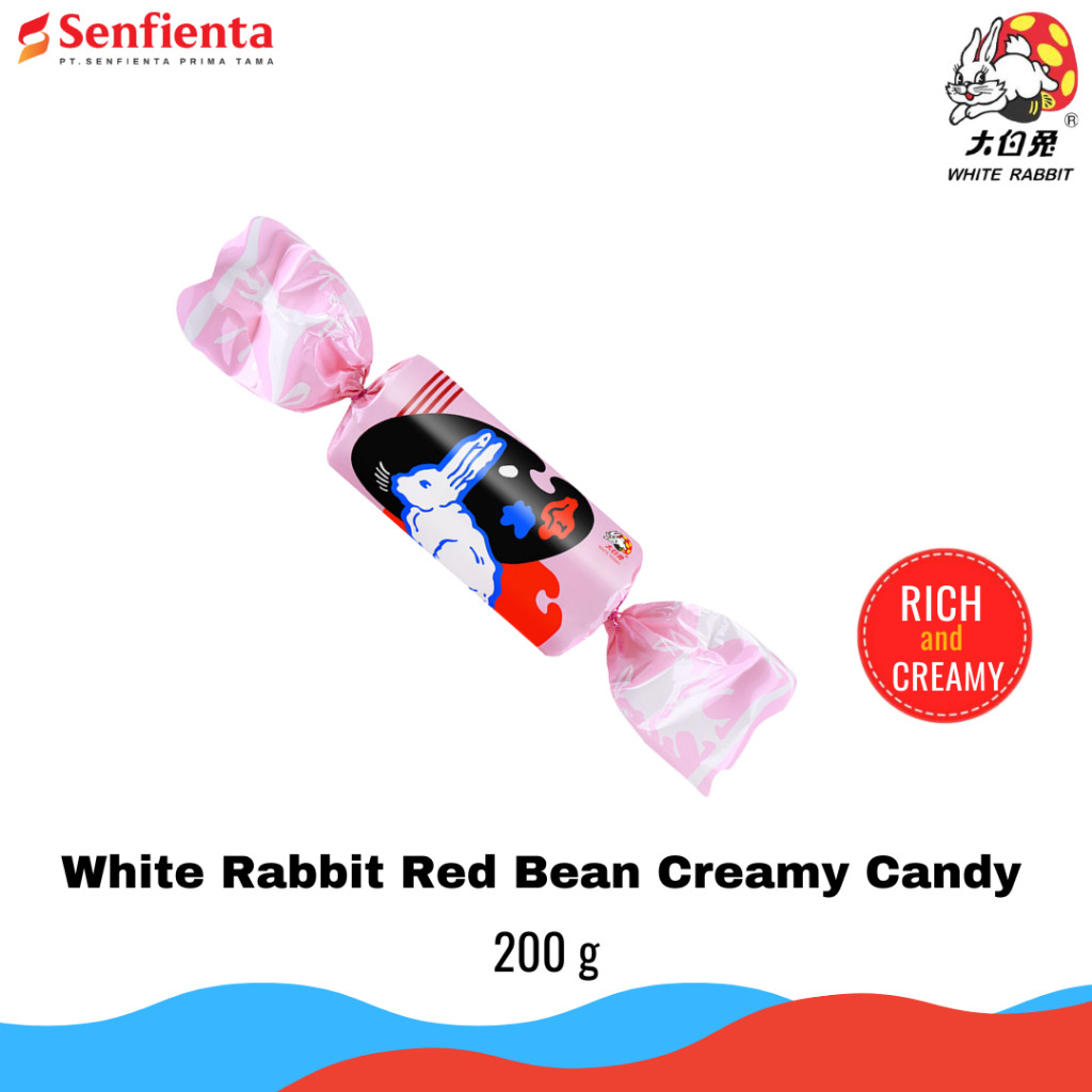 

White Rabbit Red Bean Creamy Candy 200 gr (Packaging Bentuk Permen) - Non Halal