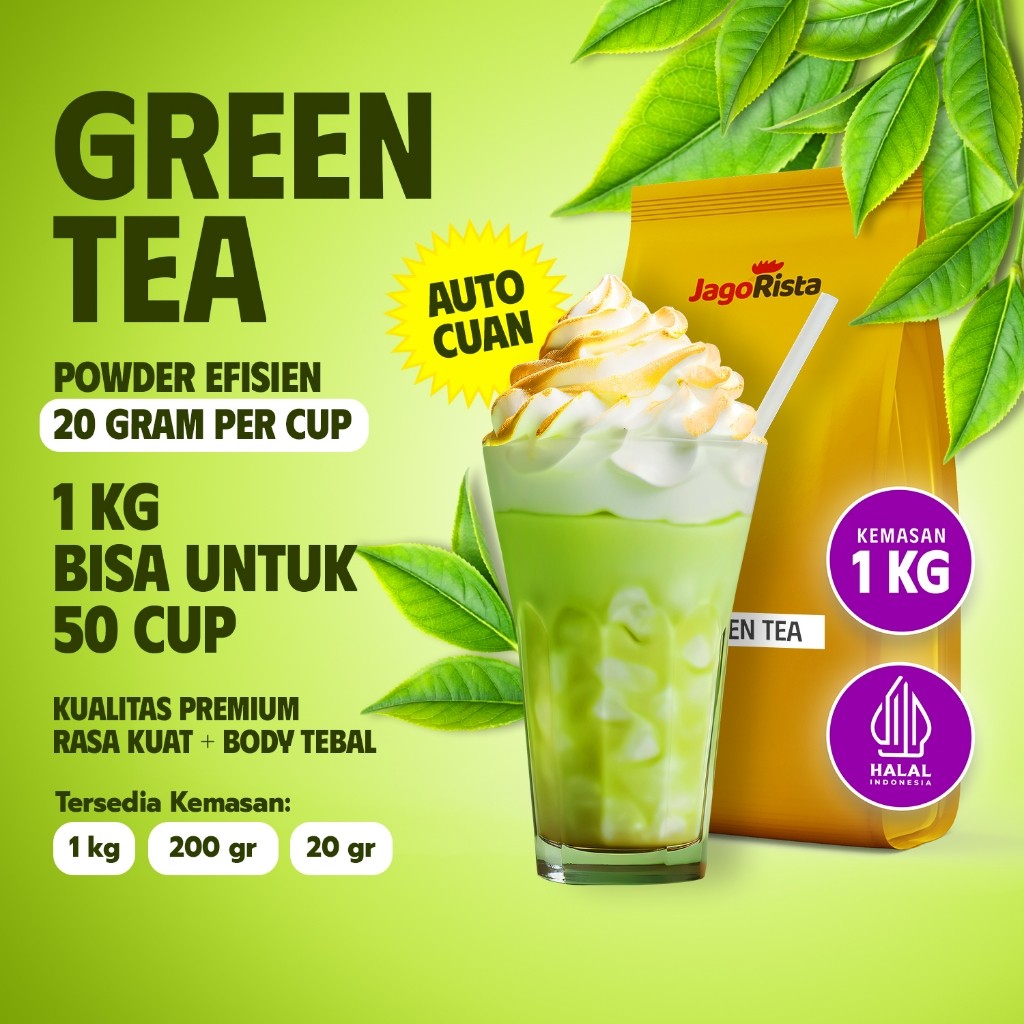 

NEW Jagorista Bubuk Minuman Greentea Matcha 1 KG Kualitas Premium PREMIUM