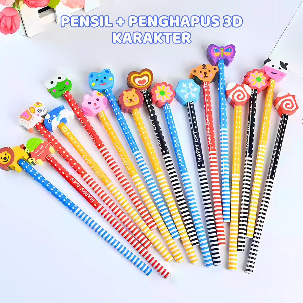 

Pensil Lucu Karakter Unik Murah dan Ada Penghapus di Atas untuk Anak Anak Perempuan Laki Sekolah