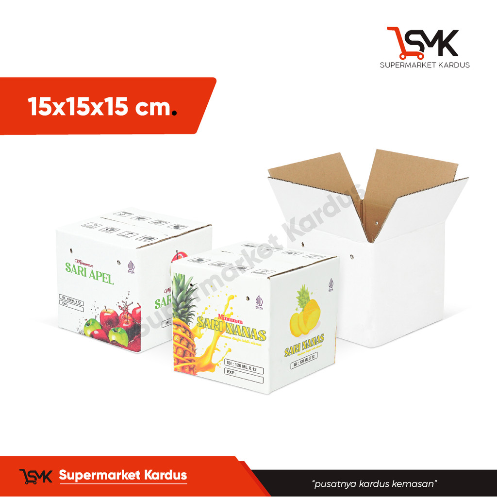 

Box 15X15X15 (12x120 ml KOTAK) Kardus/Karton/Kemasan/boxamdk/amdk/hampers/normal/tinggi15