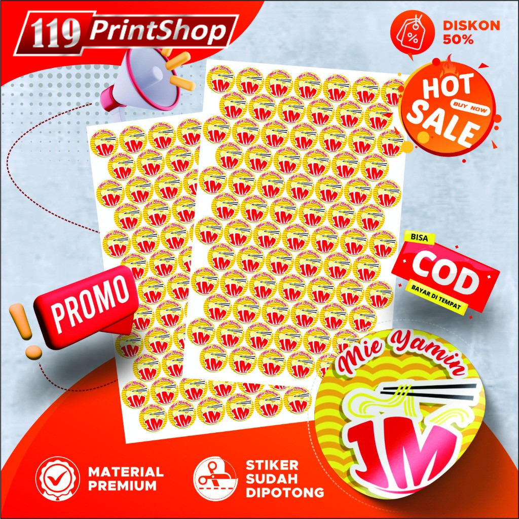 

Cetak Custom Stiker Label Makanan Minuman Olshop | Print Sticker A3
