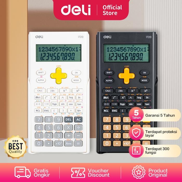 

Deli Scientific Calculator / Kalkulator Ilmiah 300 fungsi E1720 - Putih
