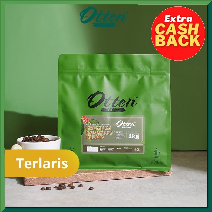 

Premium Espresso Blend 1kg Biji / Bubuk Kopi Komersial House Blend Arabica / Arabika Robusta Otten Coffee Commercial Roasted Beans