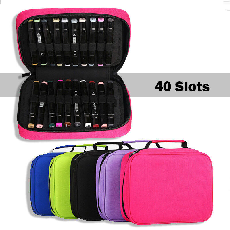 

40/60 Slots Art Marker Pen Storage Case Student Art Marker Storage Pouch Detachable Holder Lipstick Organizer Sketch Tool