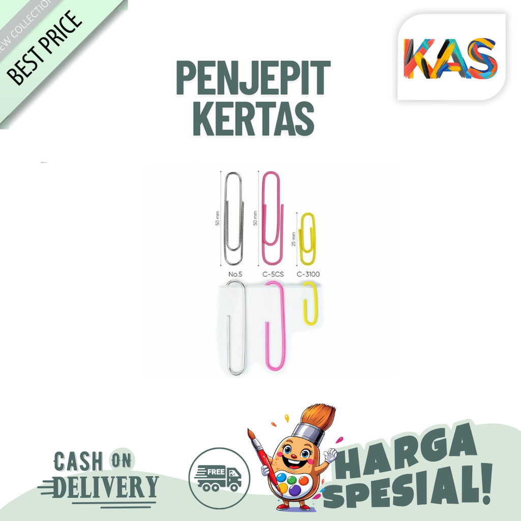 

Jepitan Kertas Joyko Paper Clip Warna C-3100 Klip Isi 100Pcs