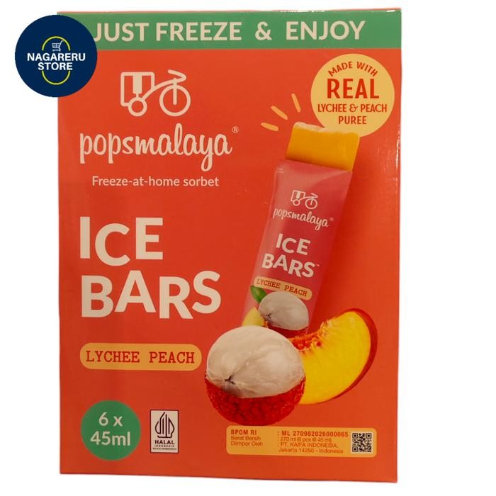 

Popsmalaya ice bars lychee peach 6 x 45ml