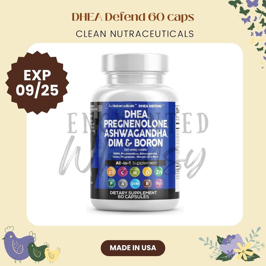 Clean Nutraceuticals DHEA Defend 200mg 60 kapsul Pregnenolone ashwagandha dim boron hormone balance