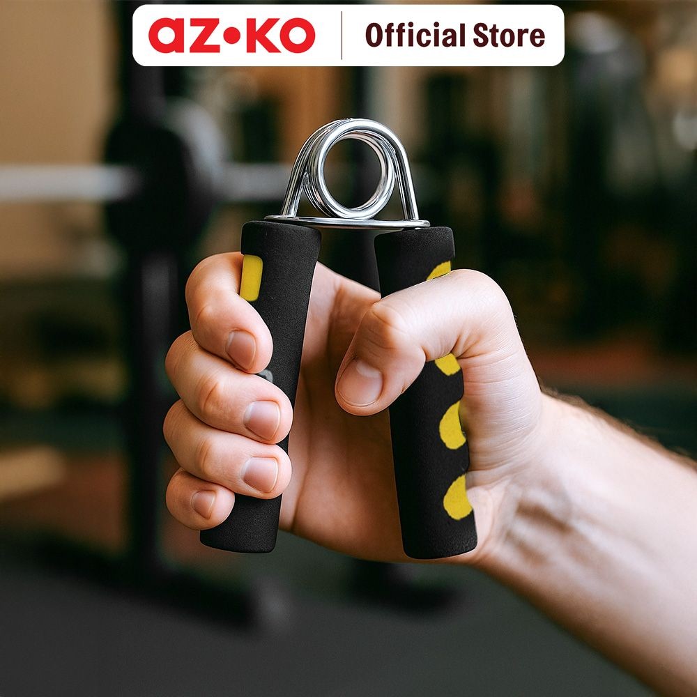 AZKO Kinetic Hand grip Soft - Hitam/Kuning Alat Olahraga Indoor Pelatih Otot Tangan Perlengkapan Fit