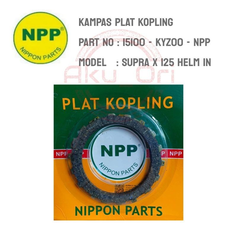 KAMPAS KOPLING SUPRA X 125 HELM IN (KYZ) NPP plat kampas kopling supra x 125 fi injeksi helm in