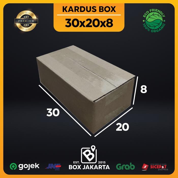 

KARDUS BOX uk 30x20x8 CM Kotak Packaging Corrugated SHEET POLOS