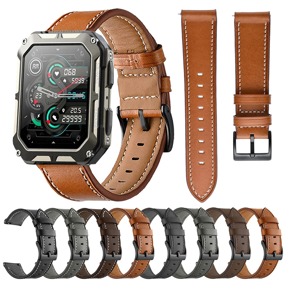 22mm Leather Strap For C20 Pro Smart Wriststrap Bracelet For C20 Pro Watches Bands Replacement Smart