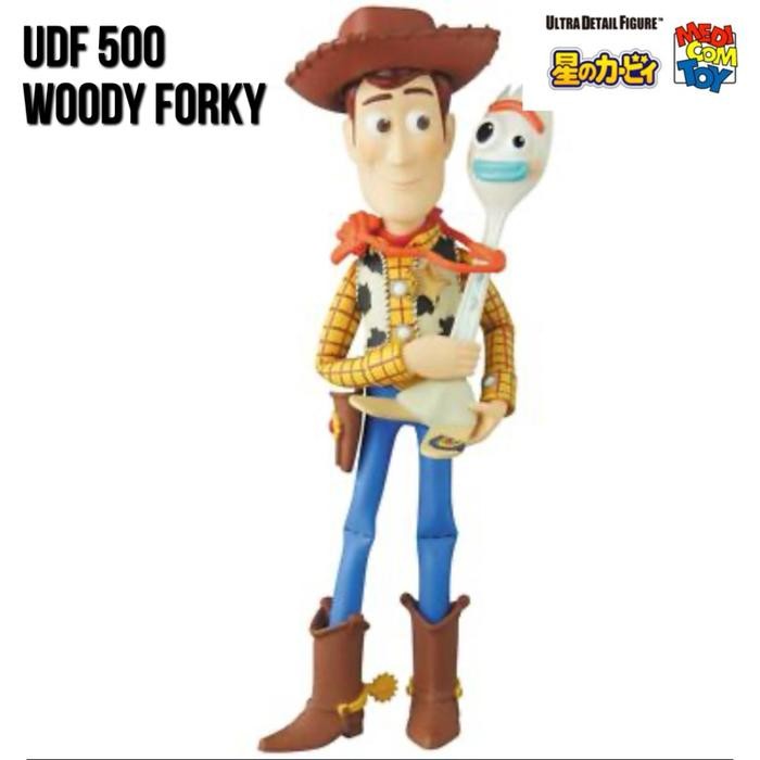 UDF 500 Woody and Forky Toy Story 4 Ultra Detail Figure Japan Medicom Toy Toys Collection Kolektor M