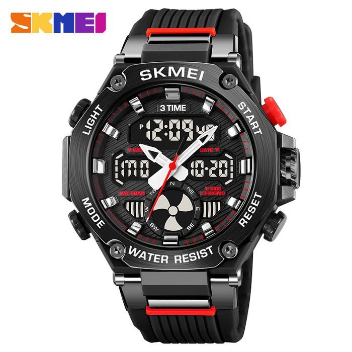 Jam Tangan Pria Analog-Digital Sport Tahan air 5 Bar SKMEI 2223 - Hitam Hitam