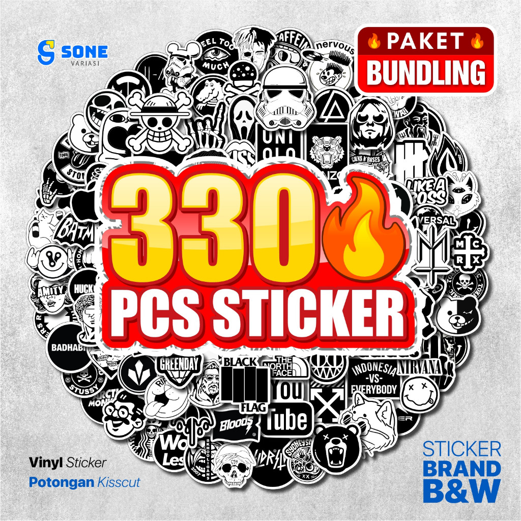 

Sticker Pack Black & White Aesthethic Vinyl Dekorasi Laptop Casing Phone Tumbler Helm
