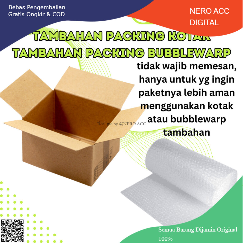 

Tambahan packing dus box kardus bubblewarp agar paket lebih aman