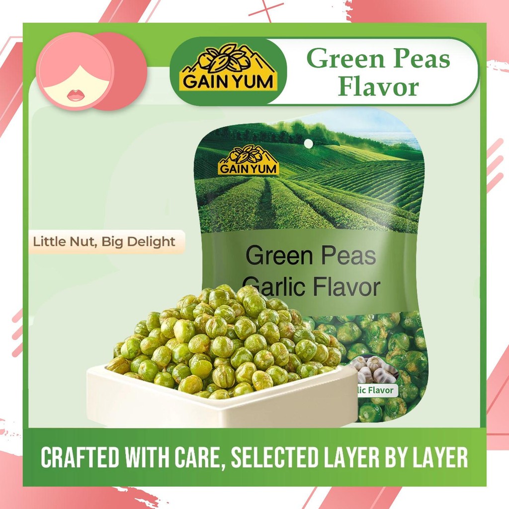 

ANN - Gain Yum Kacang Polong Rasa Bawang Putih Kam Yuens Green Peas Garlic Flavor