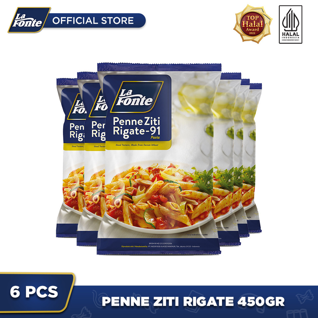 

6 PCS - La Fonte Penne Ziti Rigate 450 Gr