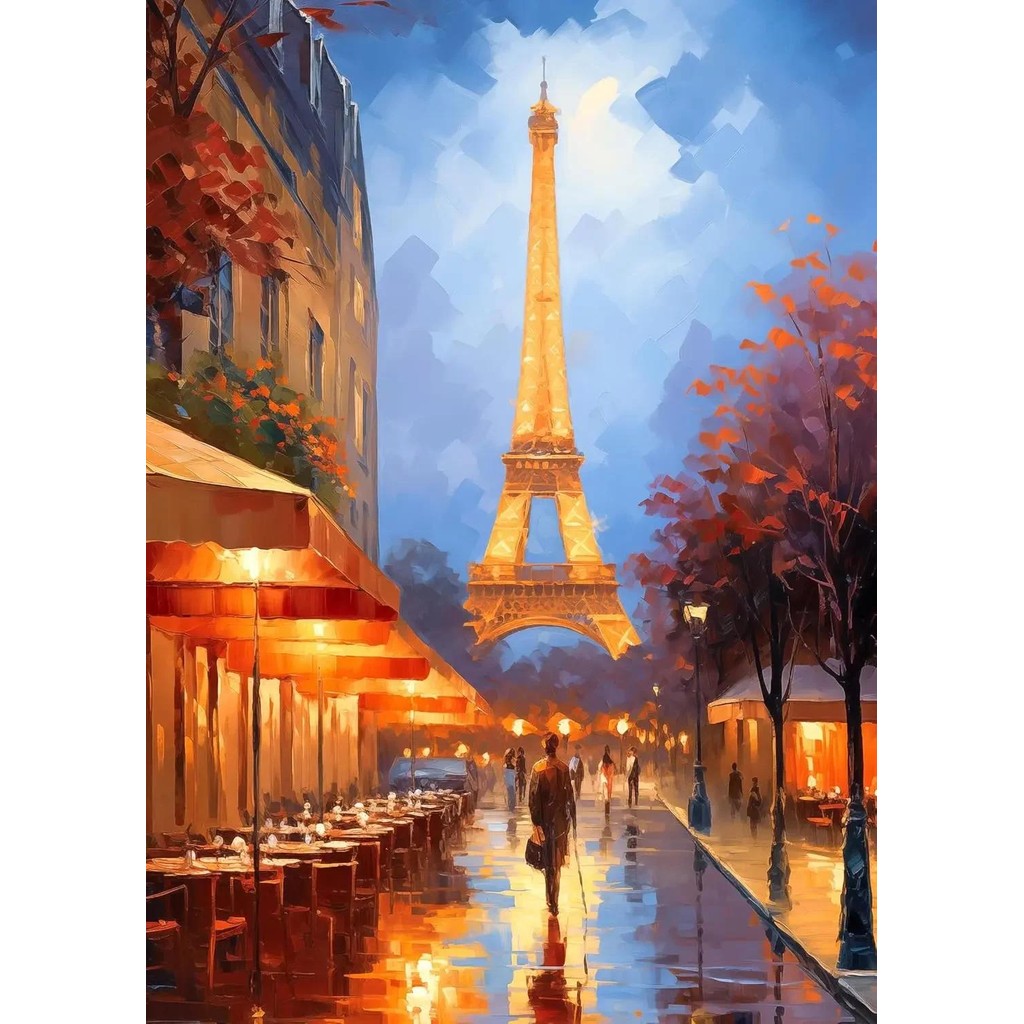 Adult 300/500/1000pcs Jigsaw Puzzle Paris Tower Eiffel Tower Landscape Puzzles Stress Reducing Kids 
