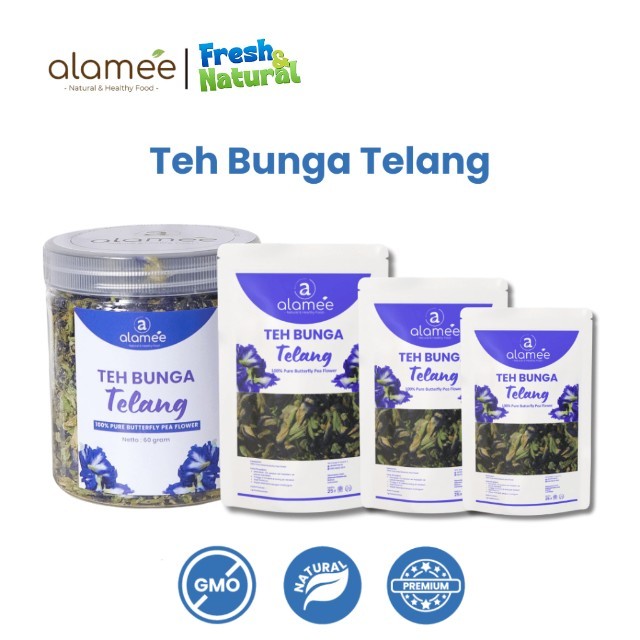 

ALAMEE Teh Bunga Telang Kering Butterfly Pea Tea Teh Herbal Organik Alami fresh and natural