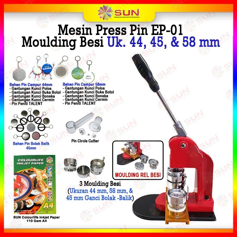 

Mesin Alat Press Pin SUN EP-01 / GK-TECH Moulding 44 dan 58 mm