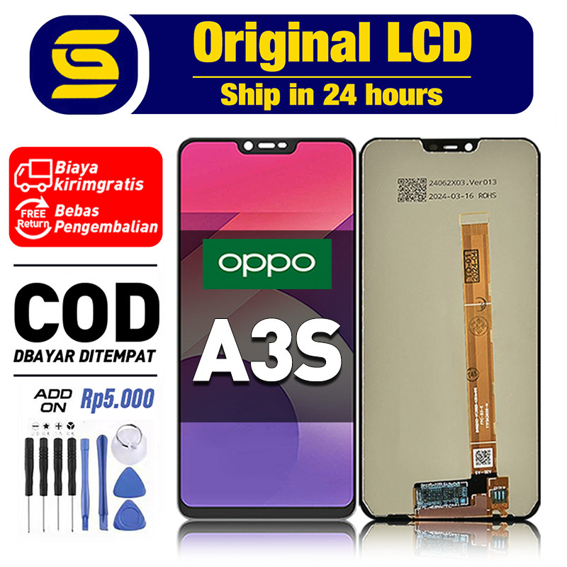 ORI LCD OPPO A3S Original Fullset hp Touchscreen asli New Free shipping COD