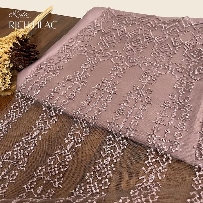 1/2 METER BROKAT TILE PRANCIS MOTIF SALUR/BAHAN KEBAYA&BRIDESMAID - Rich Lilac